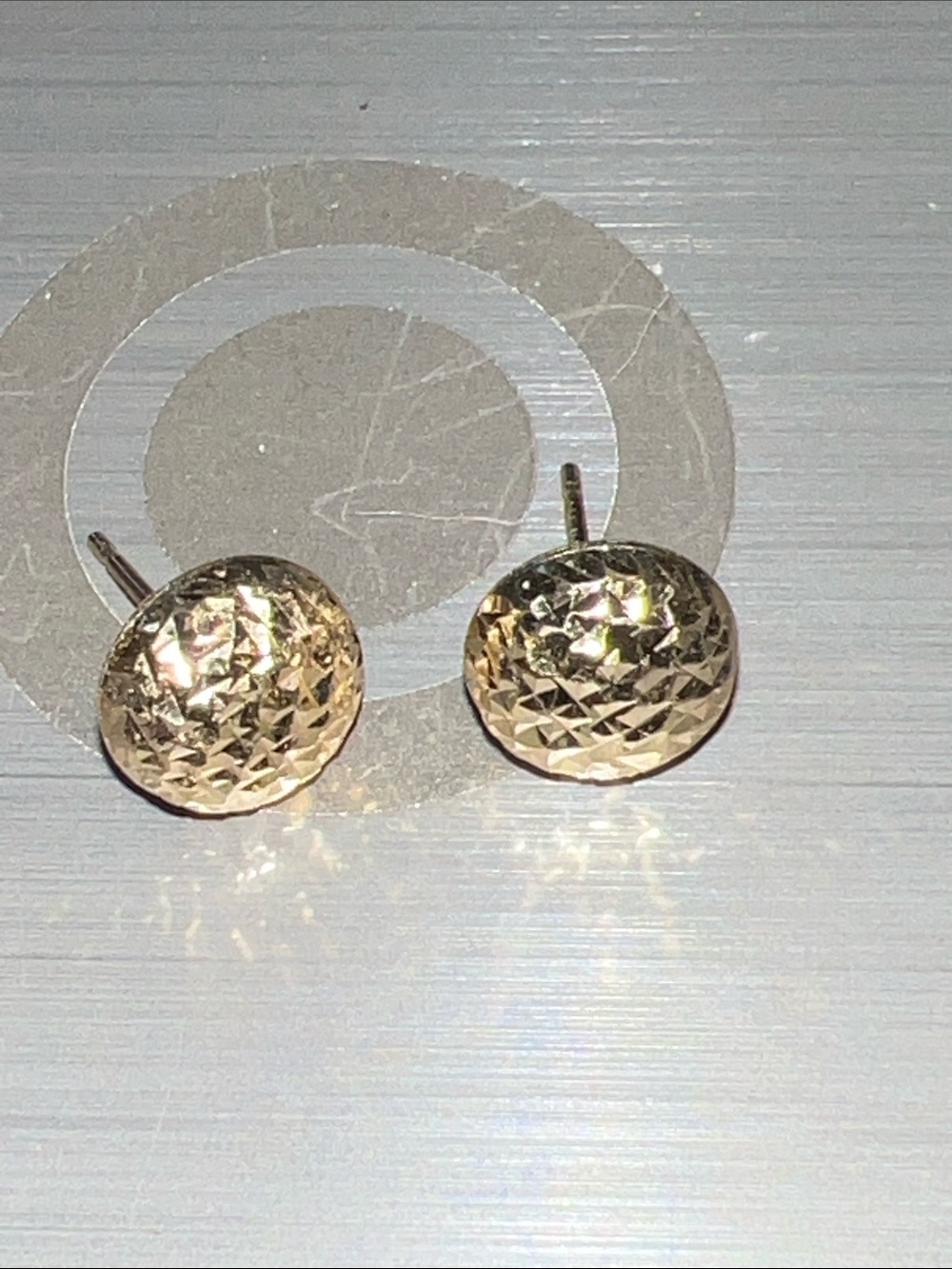 14k gold SLC Half round stud earrings